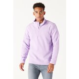AC&Co / Altınyıldız Classics Men's Lilac Anti-Pilling Anti-Pilling Standard Fit Stand Up Collar Fleece Sweatshirt. Cene