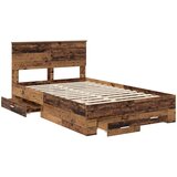  Krevetna konstrukcija Staro drvo 120 x 190 cm Konstruirano drvo Smeđa 200 x 123 x 90 cm | Shoptok.si