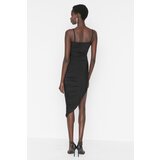 Trendyol Black Pleated Knitted Dress | ePonuda.com