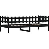  Dnevni ležaj crni 80 x 200 cm od masivne borovine | Eponuda.com