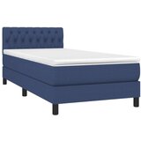  Krevet s oprugama i madracem plavi 100 x 200 cm od tkanine | shoptok.hr