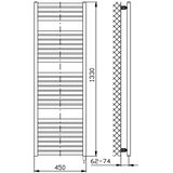 Aqualine kupatilski električni radijator tondi-e 500W 133x45 cm mat crna | Eponuda.com