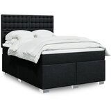 vidaXL Box spring postelja z vzmetnico črna 160x200 cm blago | Shoptok.si