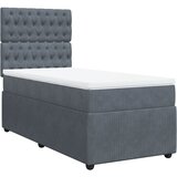 vidaXL Box spring postelja z vzmetnico temno siva 80x200 cm žamet, (21309900) Cene