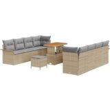  Set vrtnih kauča od 11 komada s jastučićima Bež Poli ratan Akacija | shoptok.hr