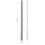 Zopa Silicone Straw silikonska slamčica + četka 6 m+ Old Pink 4 kom | shoptok.hr