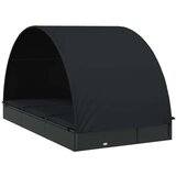  Ležaj za sunčanje za 2 osobe crni 211 x 112 x 140 cm poliratan | shoptok.hr