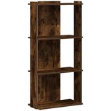 vidaXL Knjižna omara 3-nadstropna dimljen hrast 60x30x120 cm inž. les | Shoptok.si