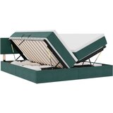  Postelja s shranjevanjem z vzmetnico Temno zelena 100 x 200 cm, (5000099437) | Shoptok.si