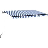  Automatska tenda sa senzorom LED 450 x 350 cm plavo-bijela | shoptok.hr