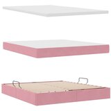 s od storage s uzglavljem Ružičasta 160 x 200 cm Baršun | shoptok.hr