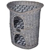vidaXL 2-nadstropna mačja hišica/postelja/praskalnik iz vrbe z blazino | Shoptok.si