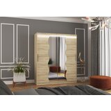 ADRK Klizni ormar KANSAS s ogledalom i LED rasvjetom, 180 cm - SONOMA-SONOMA HRAST | shoptok.hr