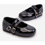 Boto Black Patent Leather Children's Ballerina Flats with Straps Margenis | Shoptok.si