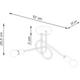 Nice Lamps Črna stropna svetilka 18x57 cm Opulent – | Shoptok.si