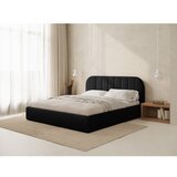 Windsor & Co Sofas Črna oblazinjena zakonska postelja s prostorom za shranjevanje z letvenim dnom 180x200 cm Juno – | Shoptok.si