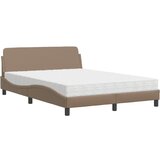 vidaXL Krevet s madrac cappuccino 140x190 cm od umjetne kože | shoptok.hr