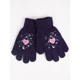 Yoclub kids's gloves RED-0012G-AA5A-029 navy blue cene