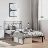  Metalni okvir za krevet s uzglavljem crni 100x200 cm | shoptok.hr