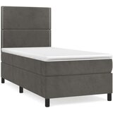 Box spring krevet s madracem tamnosivi 100x200 cm baršunasti | shoptok.hr