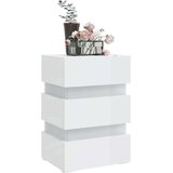 vidaXL LED nočna omarica visok sijaj bela 45x35x67 cm iverna plošča | Shoptok.si