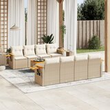 vidaXL 9-dijelni set vrtnih sofa s jastucima bež od poliratana | shoptok.hr