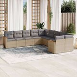 vidaXL 10-dijelni set vrtnih sofa s jastucima bež od poliratana | shoptok.hr