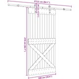  Klizna vrata NARVIK 100 x 210 cm (213,5 cm) Prirodna i crna | shoptok.hr