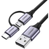 Optimus usb data kabel 2u1 (1m, micro usb / usb-c na usb 2.0, crni) | shoptok.hr