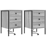  Noćni ormar 2 pcs Siva Sonoma 42 x 41 x 61 cm Konstruirano drvo | Eponuda.com