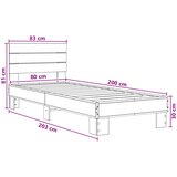  Okvir kreveta s uzglavljem Dimljeni hrast 80 x 200 cm | shoptok.hr
