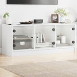  The Living Store TV omarica s steklenimi vrati bela 102x37x42 cm - TV Omarica, (21555190) Cene