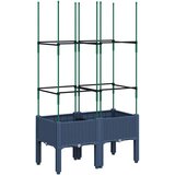  Vrtna sadilica s rešetkom plava siva 80 x 40 x 142,5 cm PP | shoptok.hr