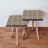 Hanah home 2Shp35 - Orange OrangeNavy BlueWhite Nesting Table (2 Pieces) | ePonuda.com