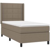  box spring s madracem LED smeđesivi 90x200 cm tkanina | shoptok.hr