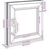  Okno za klet RISOR 60 x 60 cm PVC in steklo Bela, (5000215133) | Shoptok.si