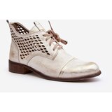 Zazoo 2878 Low Cutout Leather Women's Boots Silver | shoptok.hr