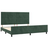  Posteljni okvir z vzglavjem temno zelen 200x200 cm žamet, (20902691) | Shoptok.si