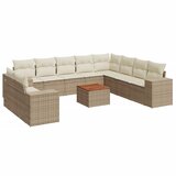 Maison Chic Seti vrtnega pohištva - Vrtna garnitura - Vrtni pohištvo set 11-delna z blazinami bež poli ratan, (21817010) | Shoptok.si