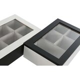  Kutija za Čajeve Home ESPRIT Bijela Crna Metal Kristal Drvo MDF 23 x 15 x 6 5 cm (2 kom.) | shoptok.hr