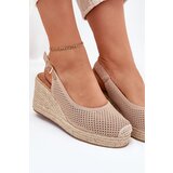 Boto Wedge Sandals For Women With Braiding Dark Beige Tulliata | ePonuda.com