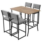 Hanah home Set Barski sto i 4 stolice Retro Grey Walnut | Eponuda.com