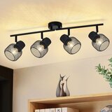 Nettlife 4 reflektorji maks. 25 W črni kovinski stropni 4 žarnice vrtljivi 330° LED E27 za notranjo uporabo za jedilnico, kuhinjo, otroško sobo, (22111186) | Shoptok.si