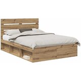  Krevetna konstrukcija Umjetnička hrastovina 150 x 200 cm | shoptok.hr