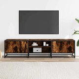 vidaXL TV ormarić dimljeni hrast 160x35x41cm konstruirano drvo i metal | shoptok.hr