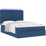  Otomanski krevet s madracem i LED plavi 140x190 cm tkanine | shoptok.hr