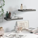 Maison Chic 2 kosi Stenske Police - Viseče police visok sijaj sive 40x23x3,8 cm MDF, (21793771) | Shoptok.si