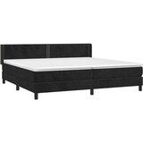  Krevet s oprugama i madracem crni 200x200 cm baršunasti | shoptok.hr