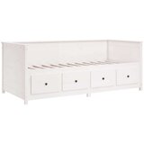  Dnevna postelja bela 100x200 cm trdna borovina, (21157787) | Shoptok.si