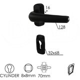 Dabel kvaka roz za alu vrata r9005txt 32/68/16/128/8 mm | ePonuda.com